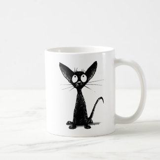 Gullig svart orientalisk kattunge - kattälskare kaffemugg