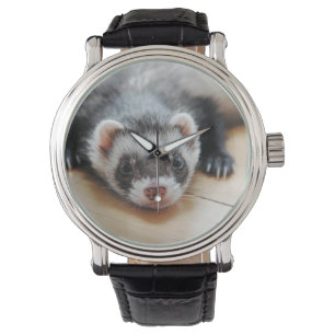 Gullig svart vessla armbandsur