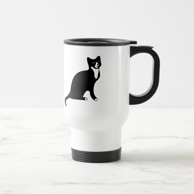 Gullig svartvit Snowshoekatt Resemugg (Höger)