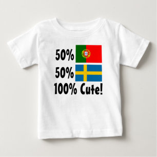 Gullig svensk 100% för 50% portugis 50% tee shirt