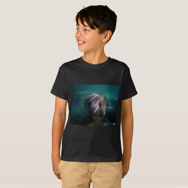 Gullig t-skjorta för bebismanateepojkar tee shirt (Hel framsida)