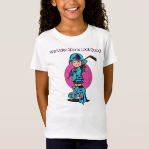 Gullig t-skjorta för flickahockeysportar tee shirt
