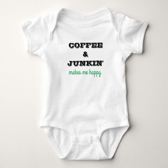 Gullig t-thirt med kaffe & det Junkin ordstävet Tröja (Framsida)