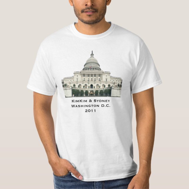 Gullig T-tröja för anpassadeWashington DC T-shirt (Framsida)
