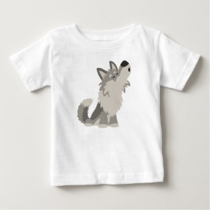 Gullig T-tröja för baby för tjutatecknadvarg T-shirt