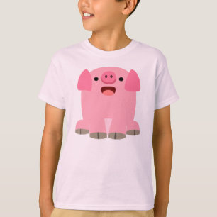 Gullig T-tröja för barn för Oinking tecknadgris T Shirt