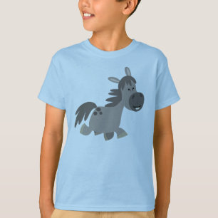Gullig T-tröja för barn för tecknadgrå färgpo Tee Shirt