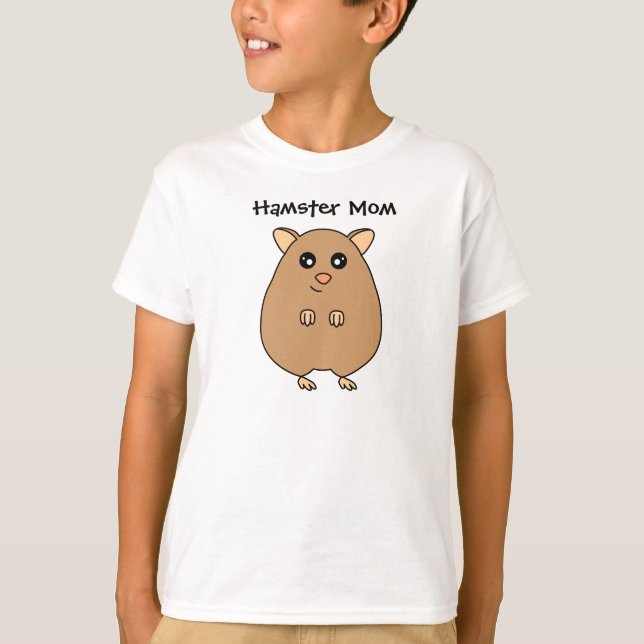 Gullig T-tröja för flickor för tecknadHamstermamma T-shirt (Framsida)