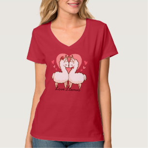 Gullig T-tröja för kärlekLlamas T-shirt