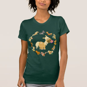 Gullig T-tröja för kvinnor för tecknadponnyMand T Shirt