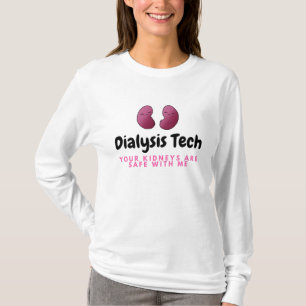 Gullig T-tröja för njure för DialysisTechlång T Shirt