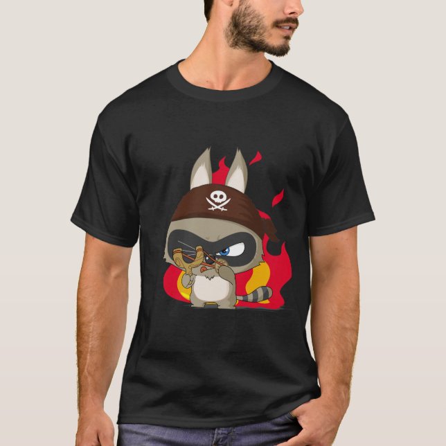 Gullig T-tröja för piratSlingshottecknade figurer Tee Shirt (Framsida)
