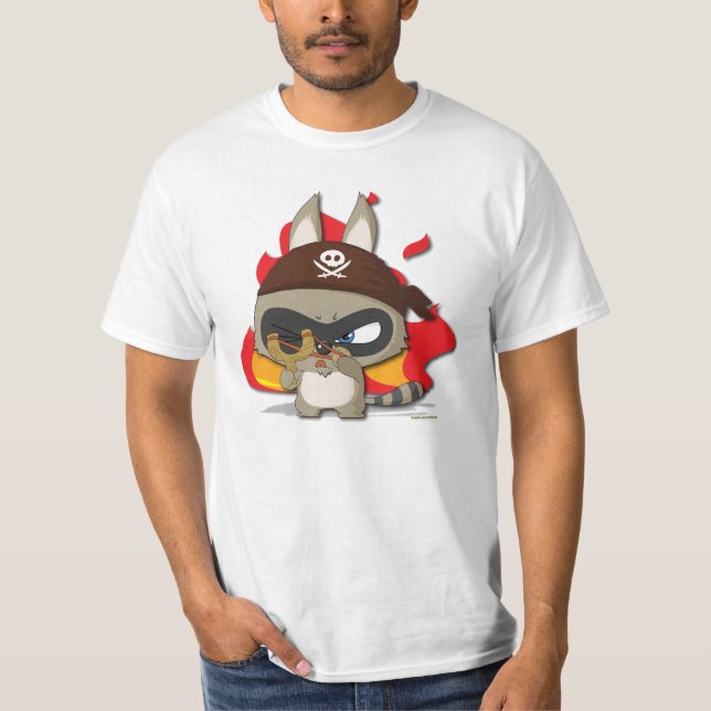 Gullig T-tröja för piratSlingshottecknade figurer Tee Shirt (Framsida)