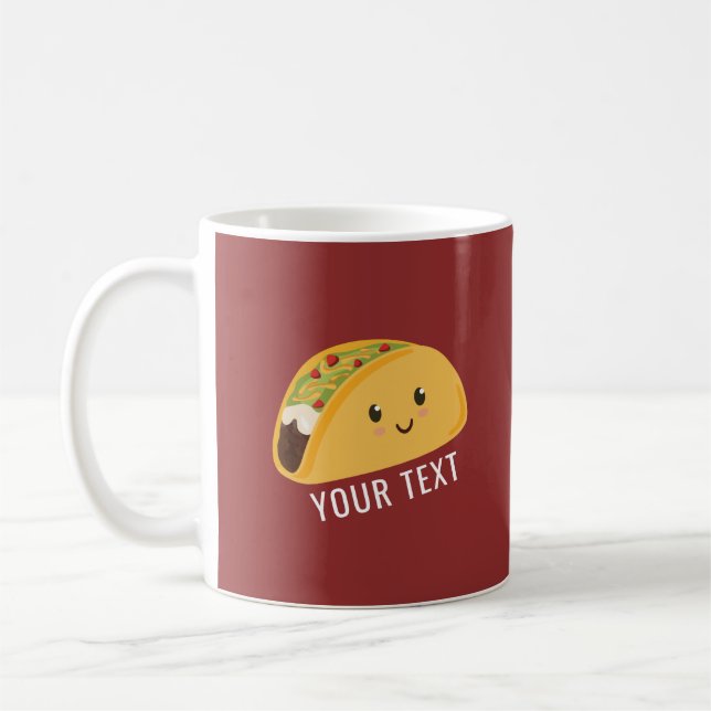Gullig Taco-anfall för Kawaii Tacopersonlig Kaffemugg (Vänster)