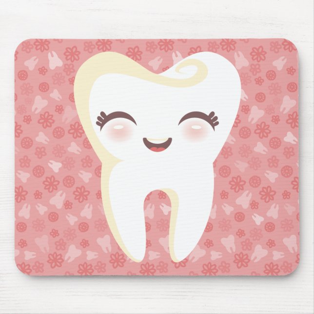 Gullig tand - rosa anpassade Mousepad Musmatta (Framsidan)