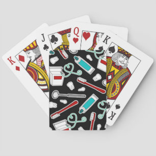 Gullig tandläkare-/tandhygienisttrycksvart casinokort