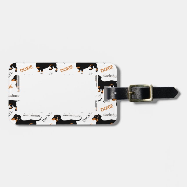 Gullig tax eller Doxie mönster Bagagebricka (Horisontell Framsida)