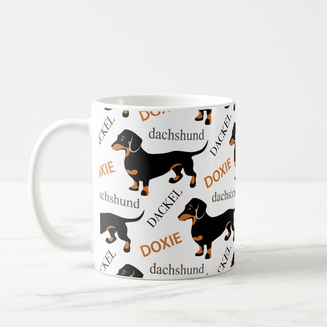 Gullig tax eller Doxie mönster Kaffemugg (Vänster)