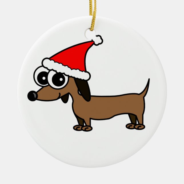 Gullig taxSanta hatt - anpassade! Julgransprydnad Keramik (Framsidan)
