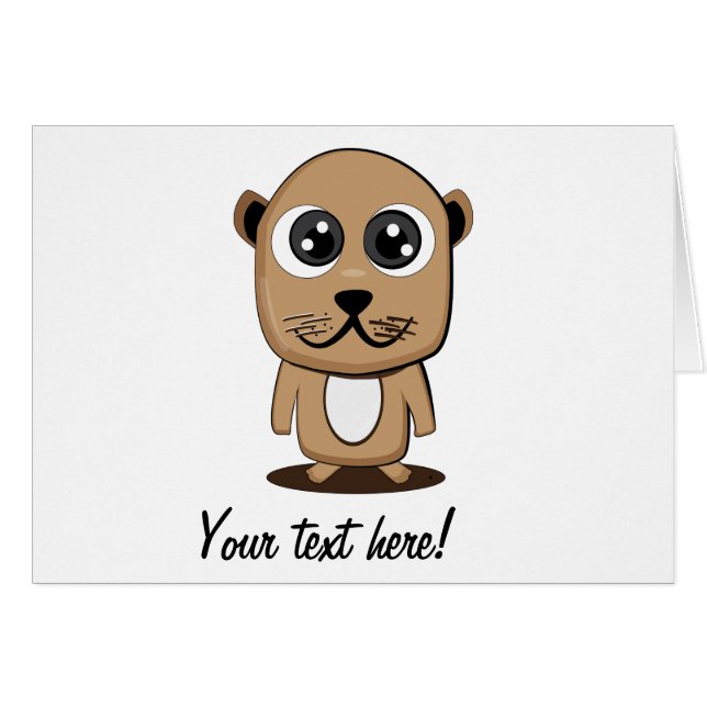 Gullig teckenclipart hälsningskort (Framsidan Horizontal)