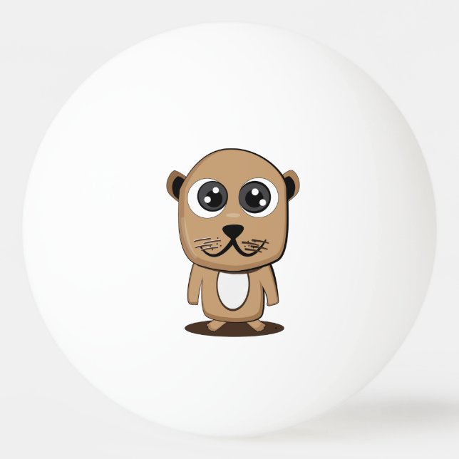 Gullig teckenclipart pingisboll (Baksidan)