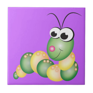 Gullig tecknad Caterpillar Kakelplatta
