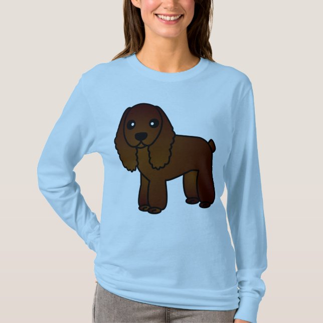 Gullig tecknad för chokladcockerspanielSpaniel T-shirt (Framsida)