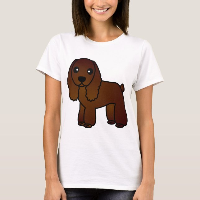 Gullig tecknad för chokladcockerspanielSpaniel T Shirt (Framsida)