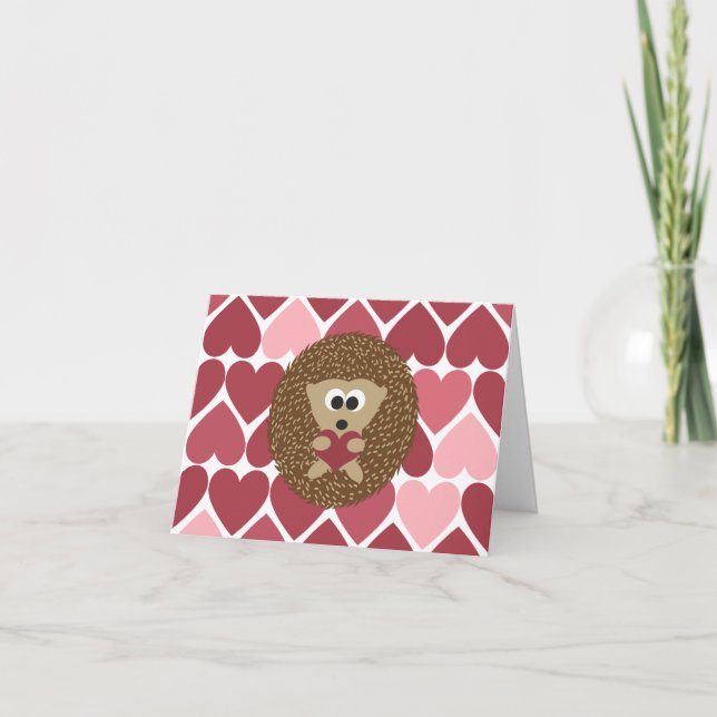 Gullig tecknad HedgehogHedgehugs och Kort (Framsida)