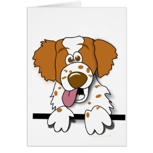 Gullig tecknad hund för amerikanBrittany Spaniel Hälsningskort