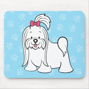 Gullig tecknad hund maltesiska Mousepad Musmatta