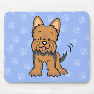 Gullig tecknad hund Yorkie Mousepad Musmatta