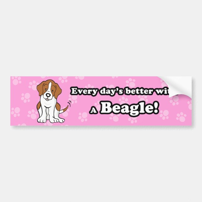 Gullig tecknad hundBeaglebildekal Bildekal (Framsidan)
