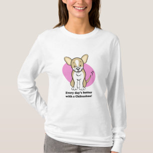 Gullig tecknad hundChihuahualångärmad Tee
