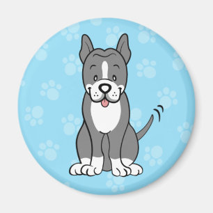 Gullig tecknad hundPitbull magnet