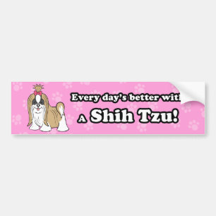 Gullig tecknad hundShih Tzu bildekal