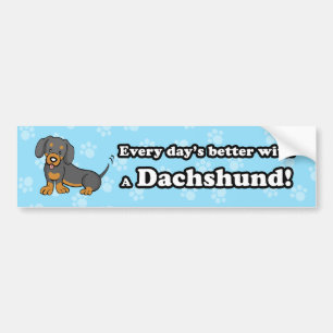 Gullig tecknad hundtaxbildekal bildekal