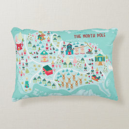 Gullig tecknad illustrerad nordpolenby prydnadskudde