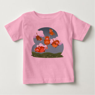 Gullig tecknad som flyter den höglands- t-shirt