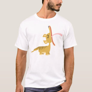 Gullig tecknad som gäspar ThylacinebarnT-tröja T-shirt