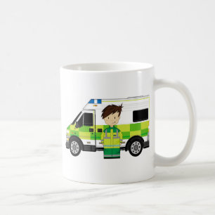 Gullig tecknadambulans och EMT Kaffemugg