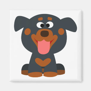 Gullig tecknadbabyRottweiler magnet