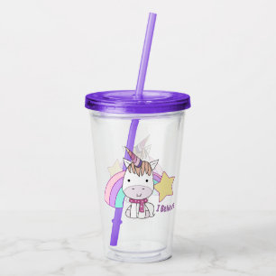 Gullig tecknadbabyUnicorn och regnbåge Take Away Mugg