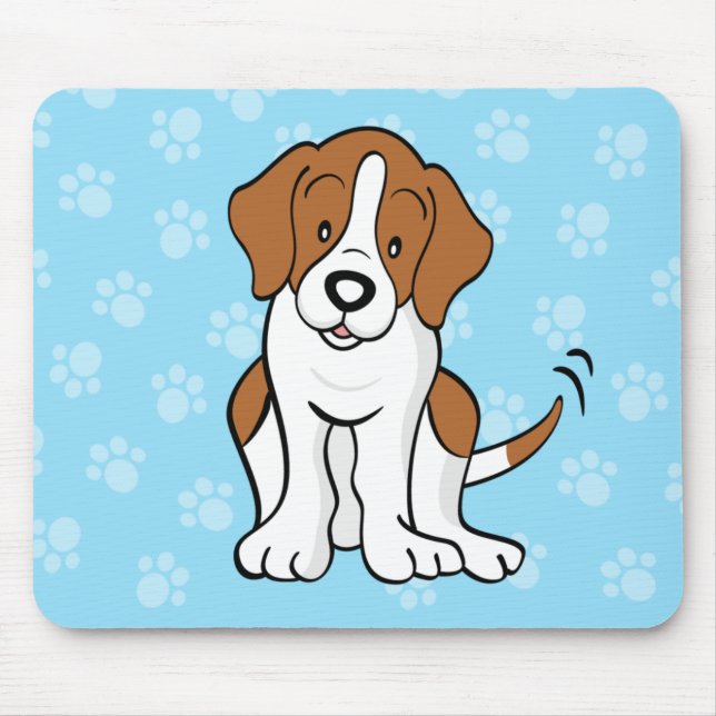 Gullig tecknadBeagle Mousepad Musmatta (Framsidan)