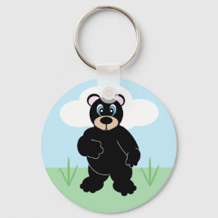 Gullig tecknadbjörn Keychain Nyckelring