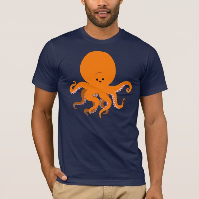 Gullig tecknadbläckfiskT-tröja Tee Shirt (Framsida)