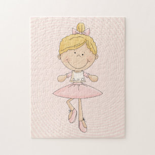 Gullig tecknadblondinBallerina Pussel