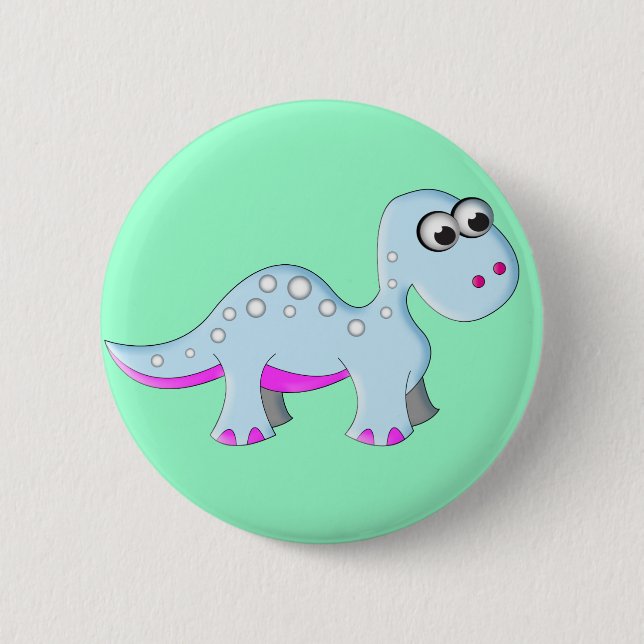 Gullig tecknadDinosaur Knapp (Framsida)