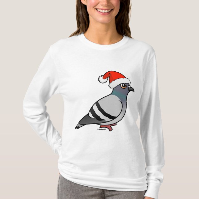 Gullig tecknadduva Santa T-shirt (Framsida)