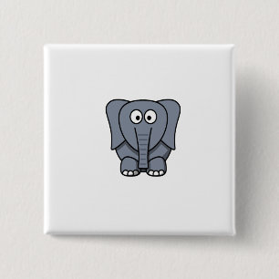 Gullig tecknadelefant Clipart Knapp